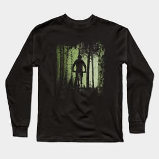 Twilight Forest Trail Cyclist Natural MTB Biker Long Sleeve T-Shirt